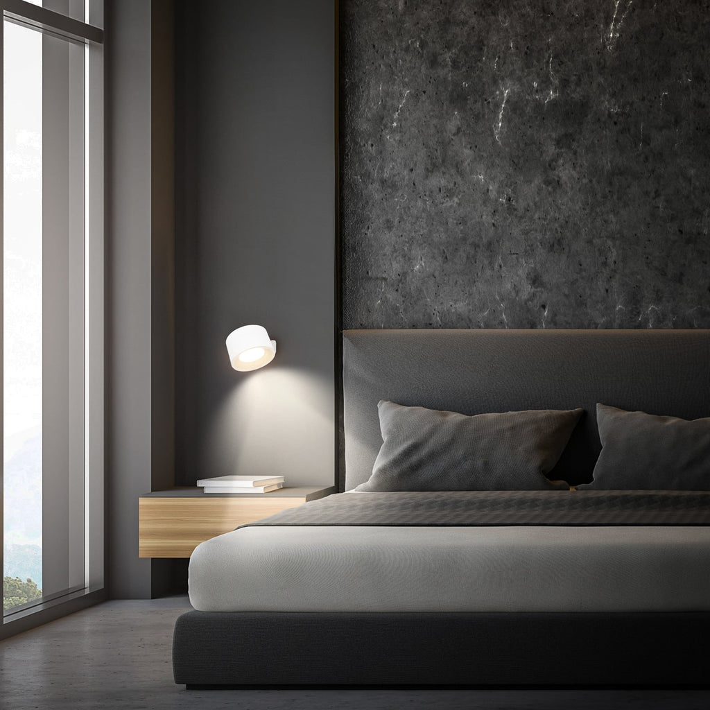LED vegglampe Tari oppladbar dimbar CCT hvit USB detalj av touchdimmer