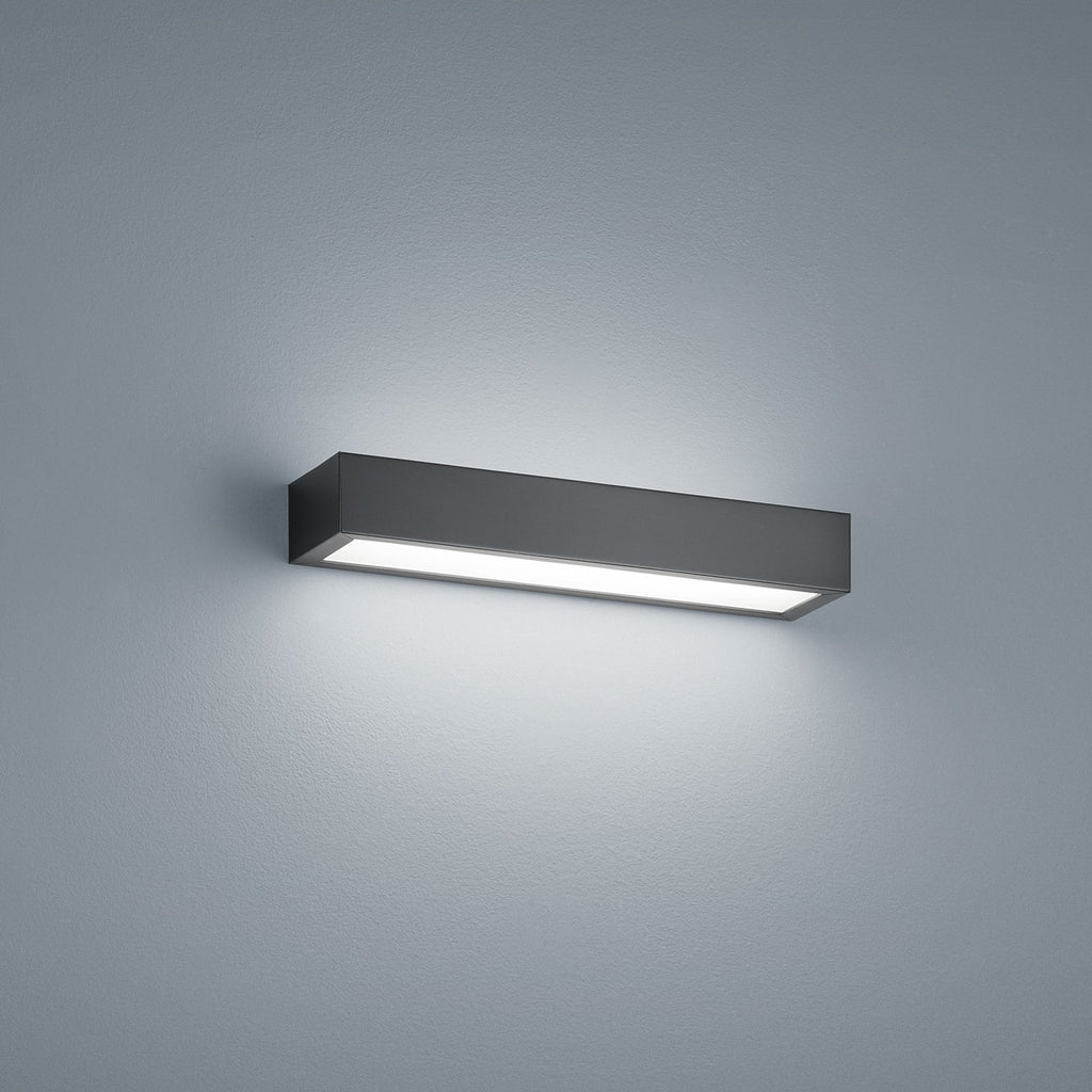 LED-vegglampe Theia matt svart 30 cm IP44 forfra
