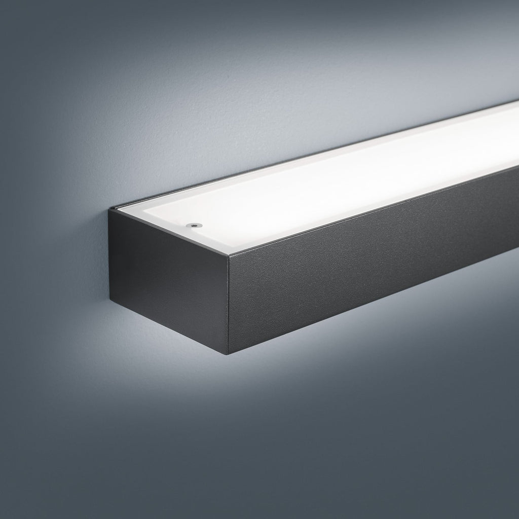 LED vegglampe Theia matt svart 90 cm IP44 25W detalj av design