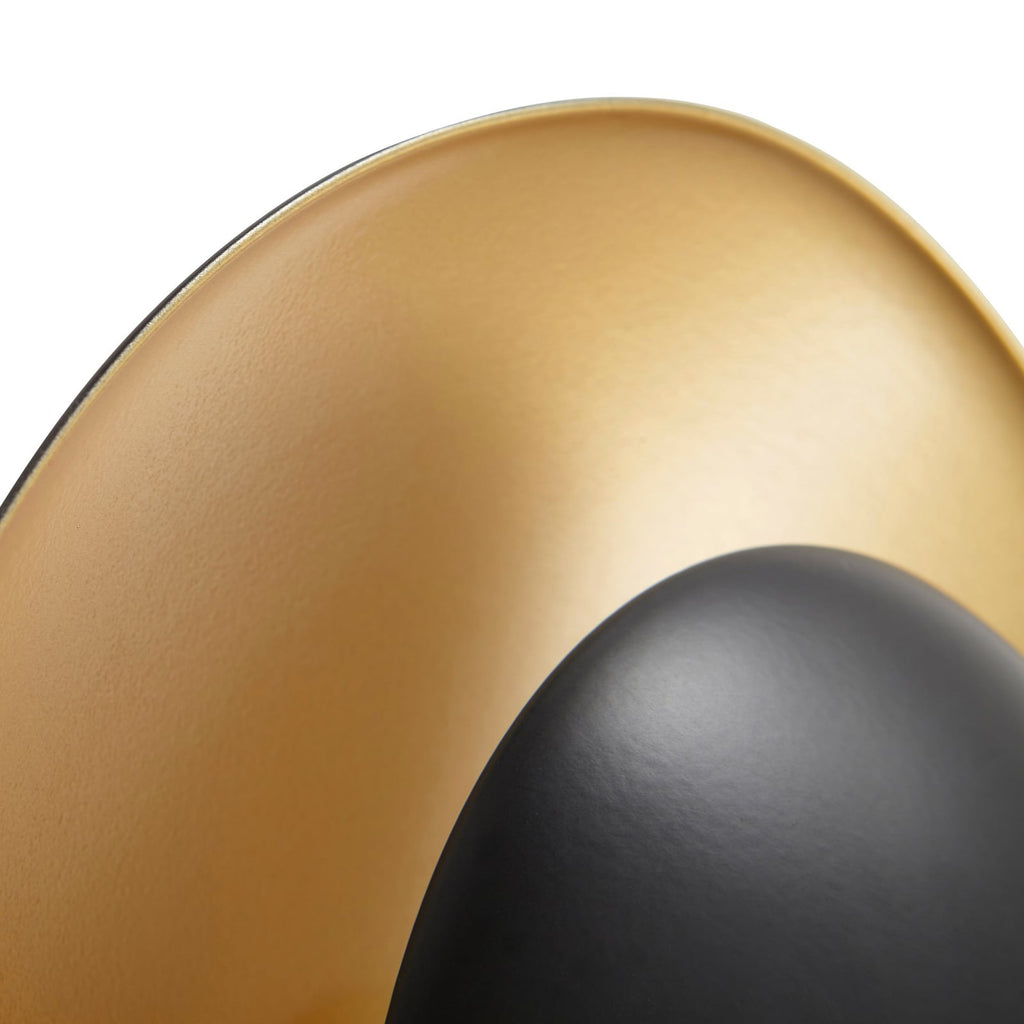 LED vegglampe Tiama rund jern svart/gull side