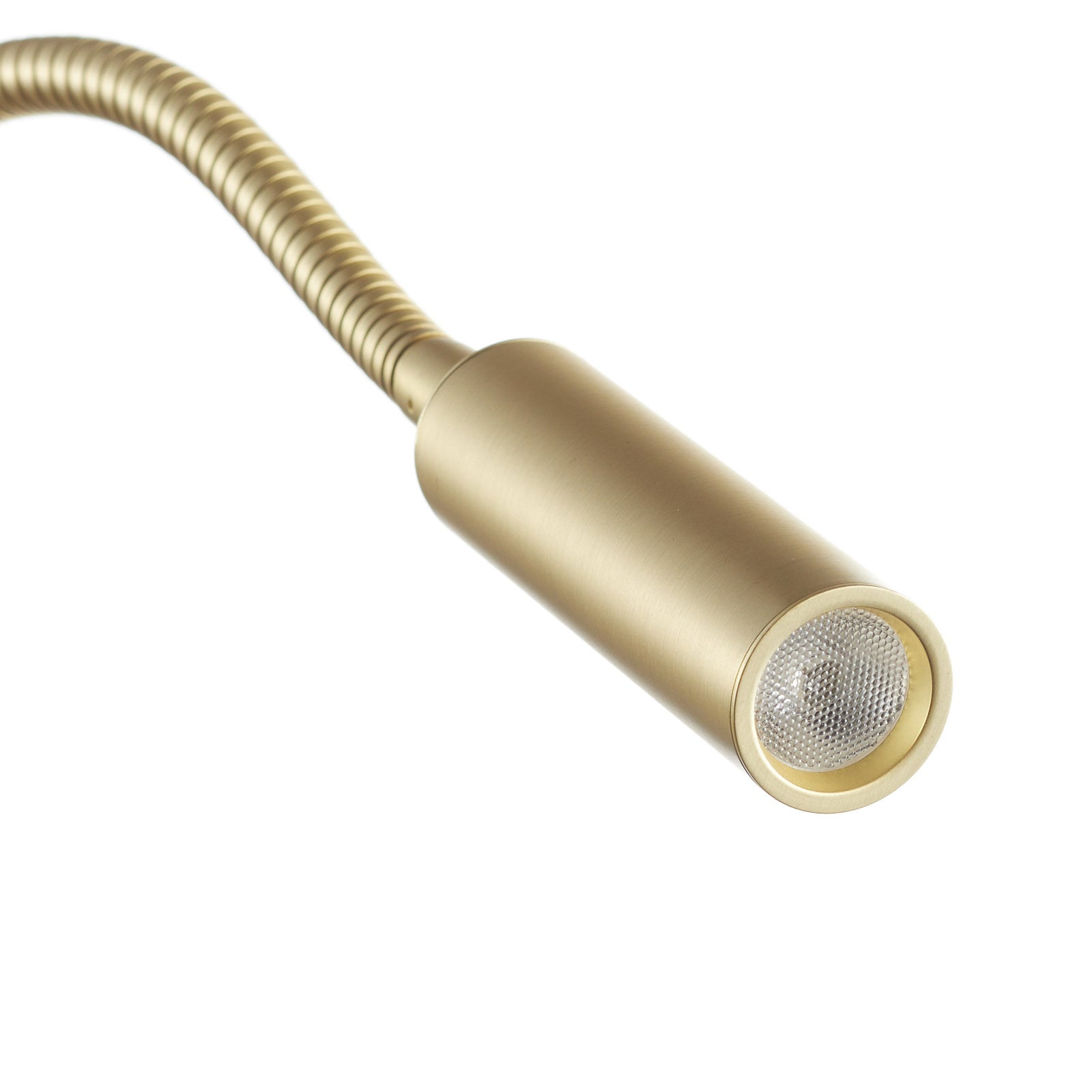 Nærbilde av LED vegglampe Tip med fleksarm gull aluminium
