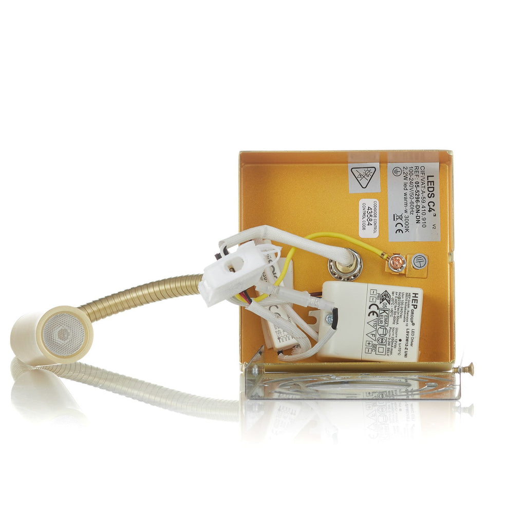 LED vegglampe Tip med fleksarm gull aluminium sideprofil