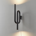 LED vegglampe Tobia opp og ned svart 40 cm med bryter forfra