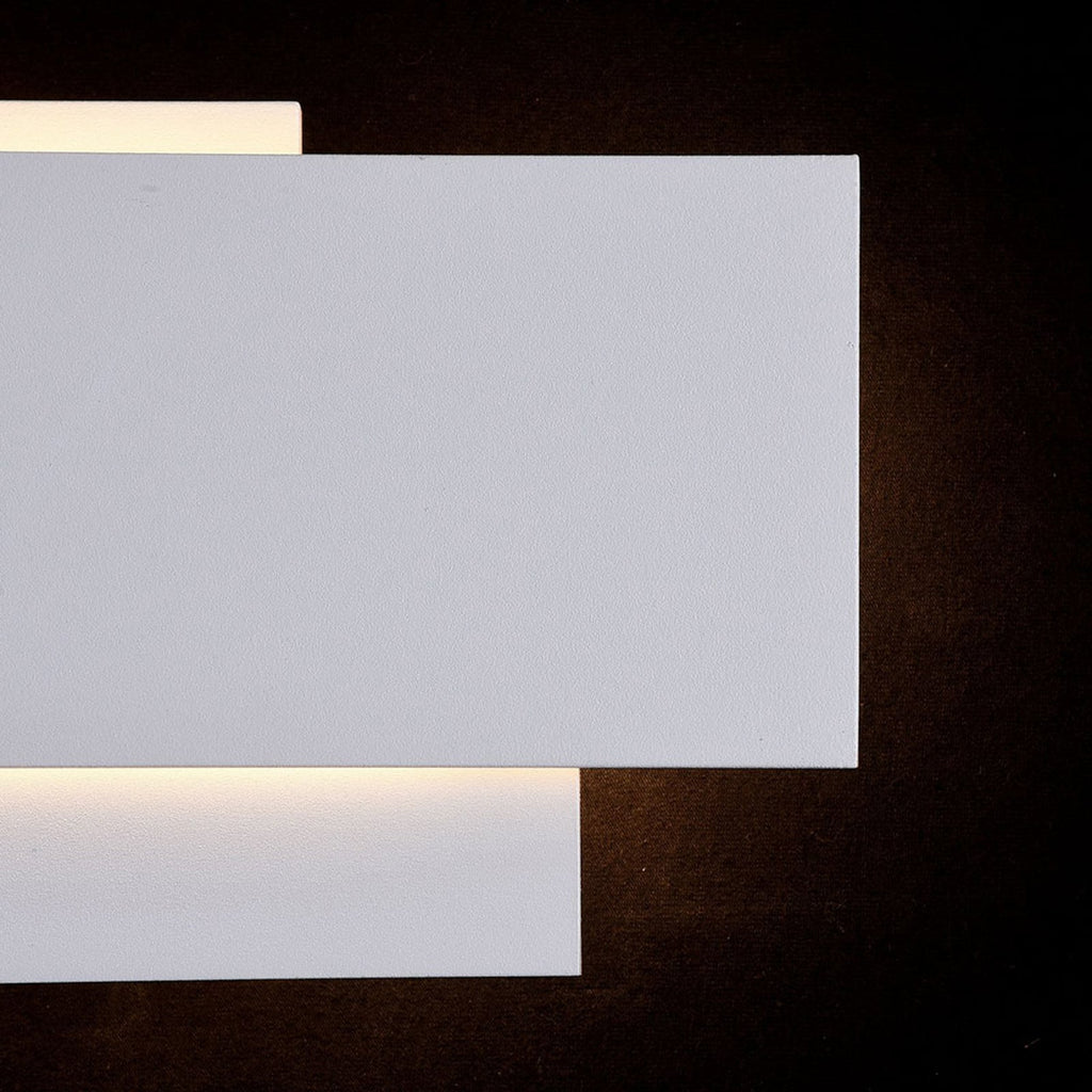 LED vegglampe Trame rektangulær hvit metall 12W lysutslipp
