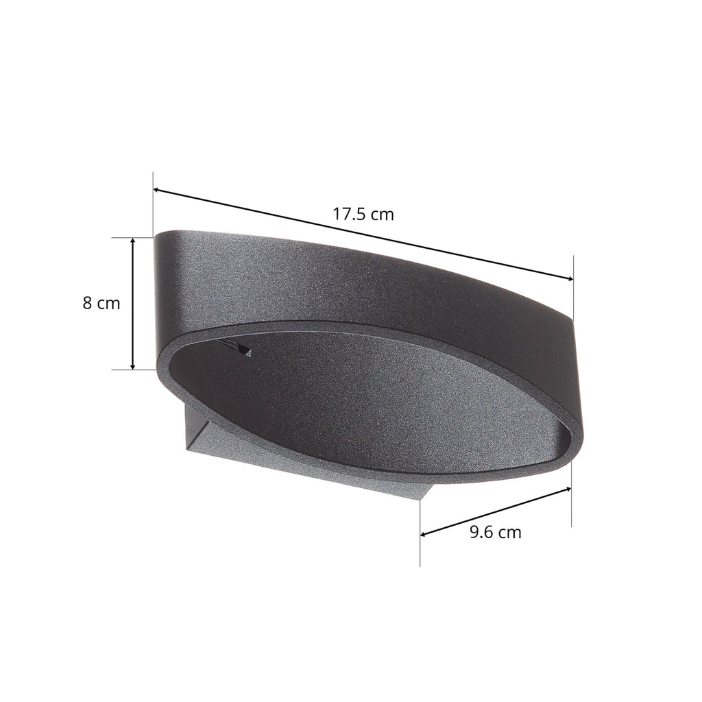 LED vegglampe Trame oval opp og ned svart 5W installasjon