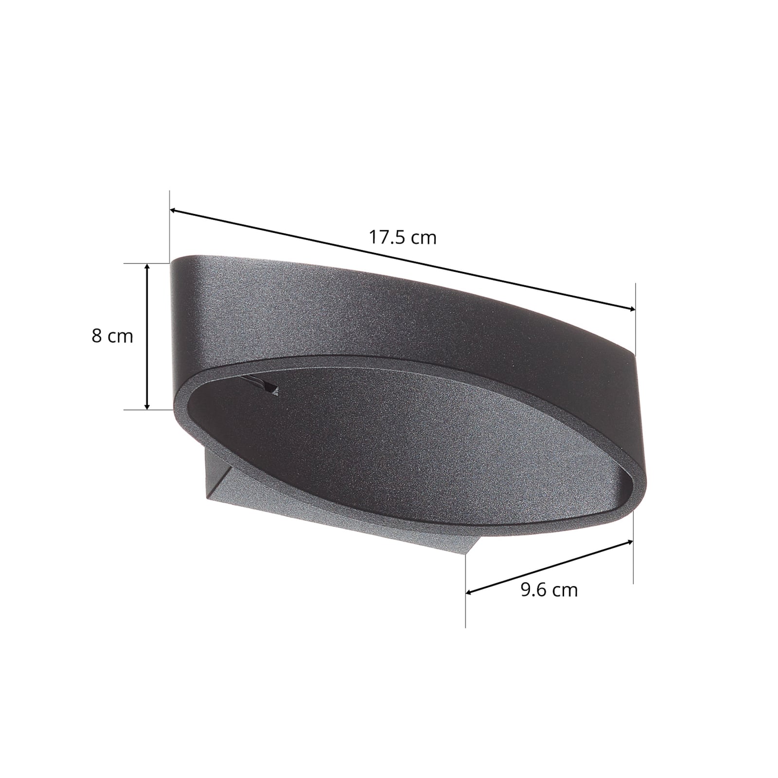 LED vegglampe Trame oval opp og ned svart 5W installasjon