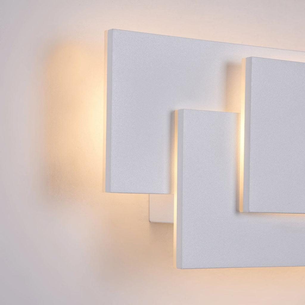 LED vegglampe Trame rektangulær hvit metall 12W sideprofil