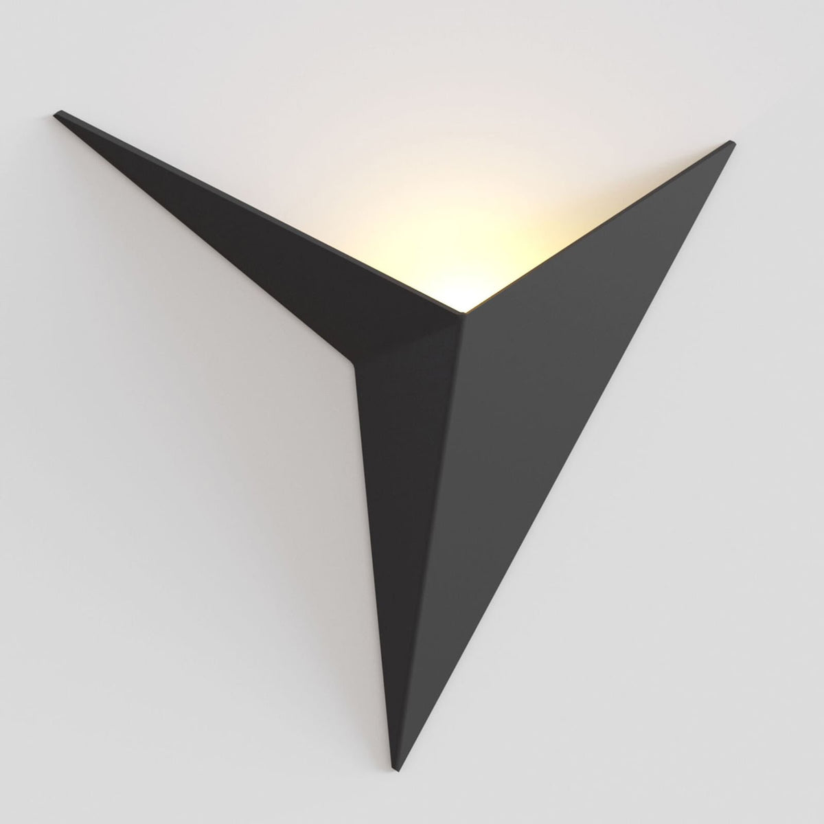 LED vegglampe Trame svart metall og glass forfra