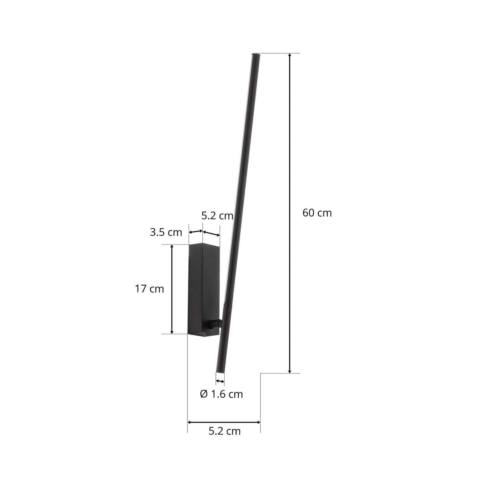 LED vegglampe Tubs svingbar lysretning