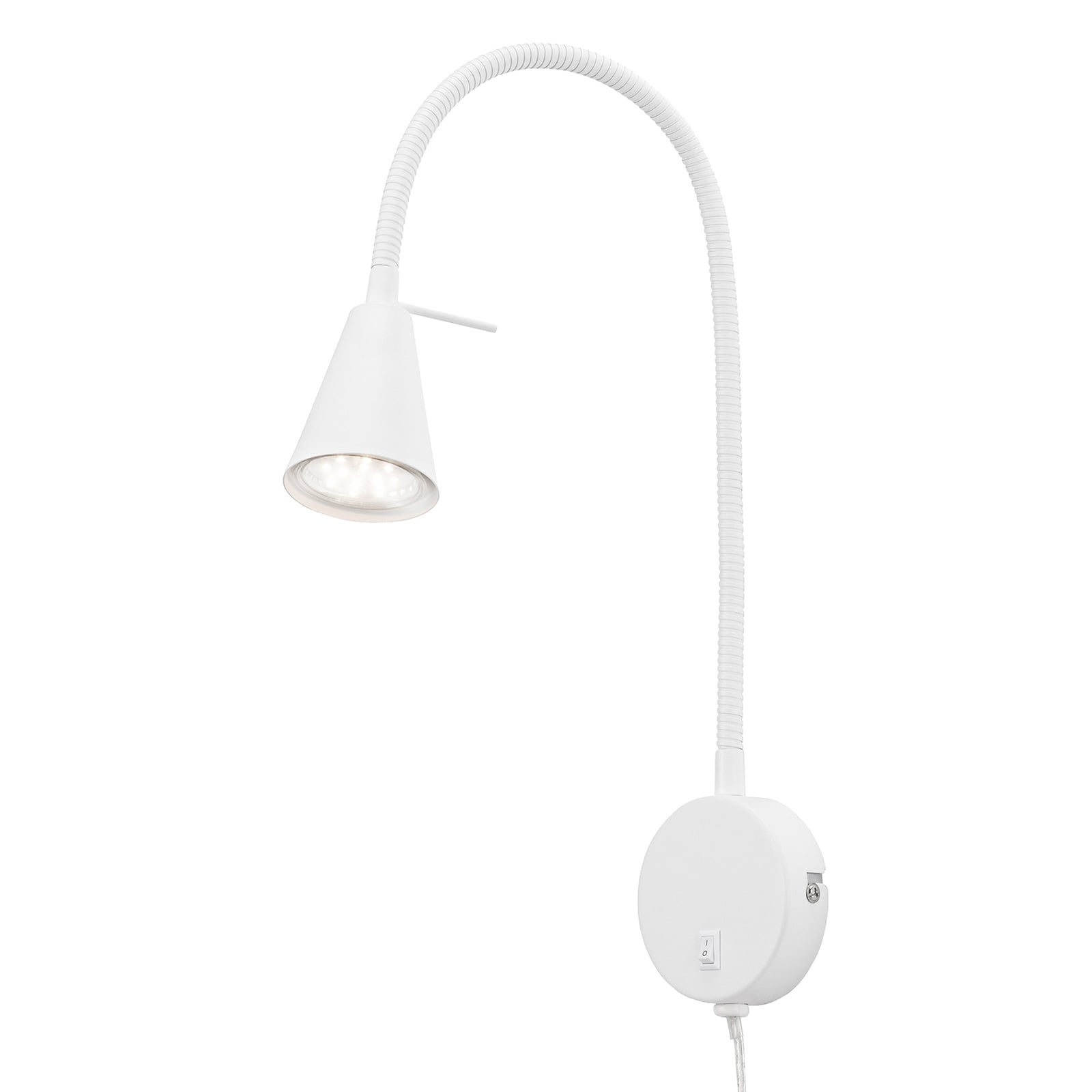 LED vegglampe Tusa hvit med fleksarm 45 cm fra Briloner forfra