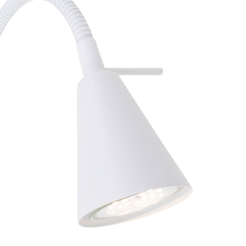 Montert LED vegglampe Tusa hvit med fleksarm 45 cm Briloner i stue