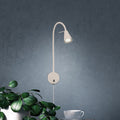 LED vegglampe Tusa med fleksarm beige 45 cm GU10 forfra