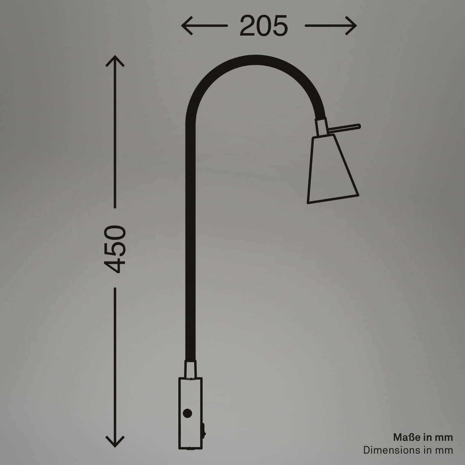 Montert LED vegglampe Tusa med fleksarm beige 45 cm GU10 ved seng