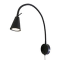 LED vegglampe Tusa svart med fleksarm 45 cm GU10 front