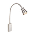 LED vegglampe Tusi med fleksarm matt nikkel foran
