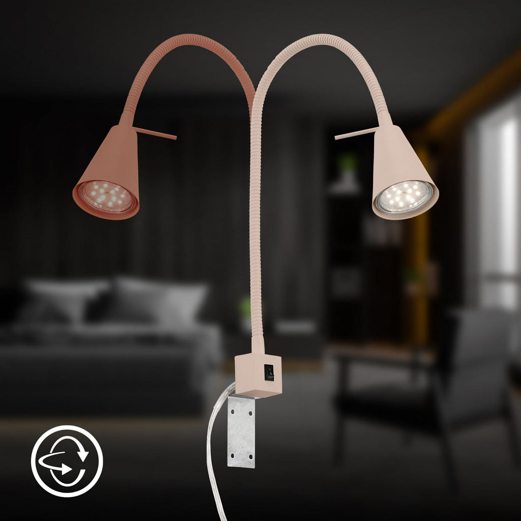 LED vegglampe Tuso med fleksarm beige metall detalj av GU10 lyskilde