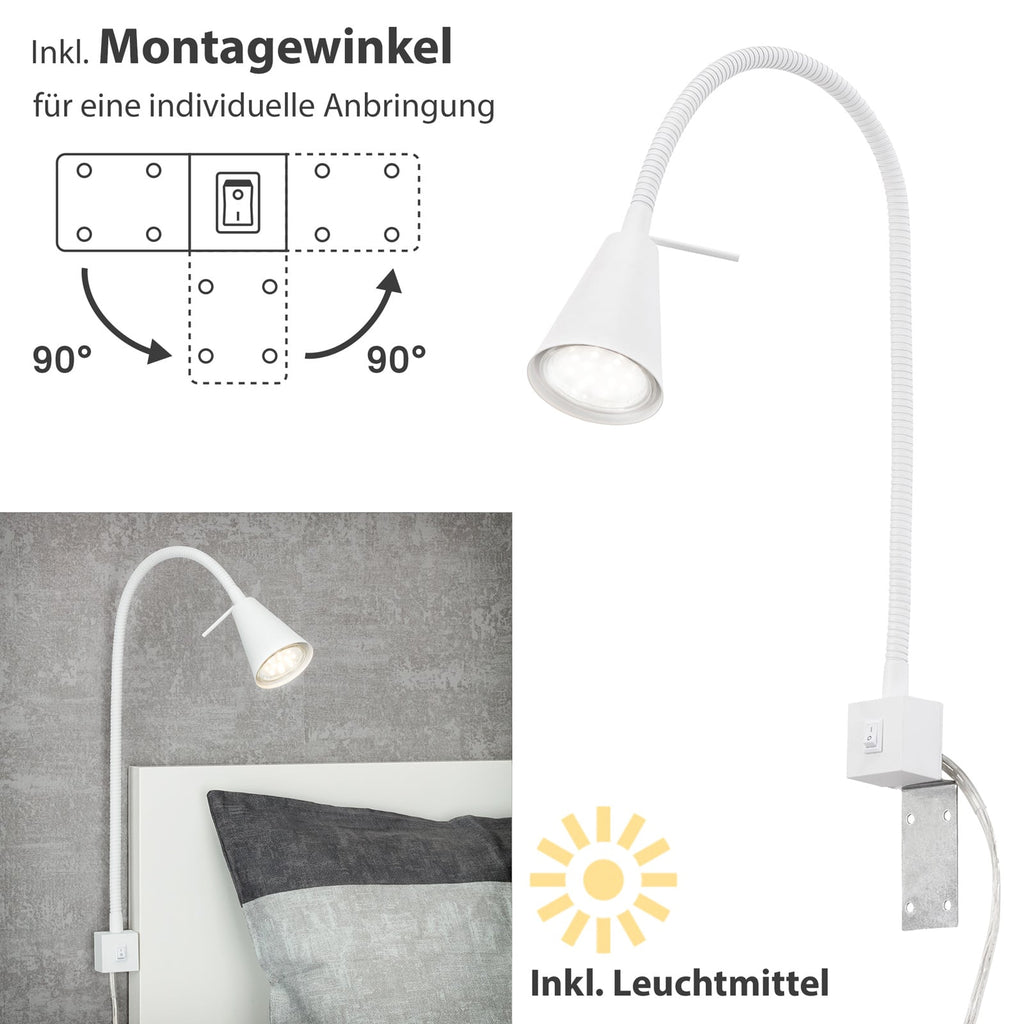 LED vegglampe Tuso nærbilde av bryter