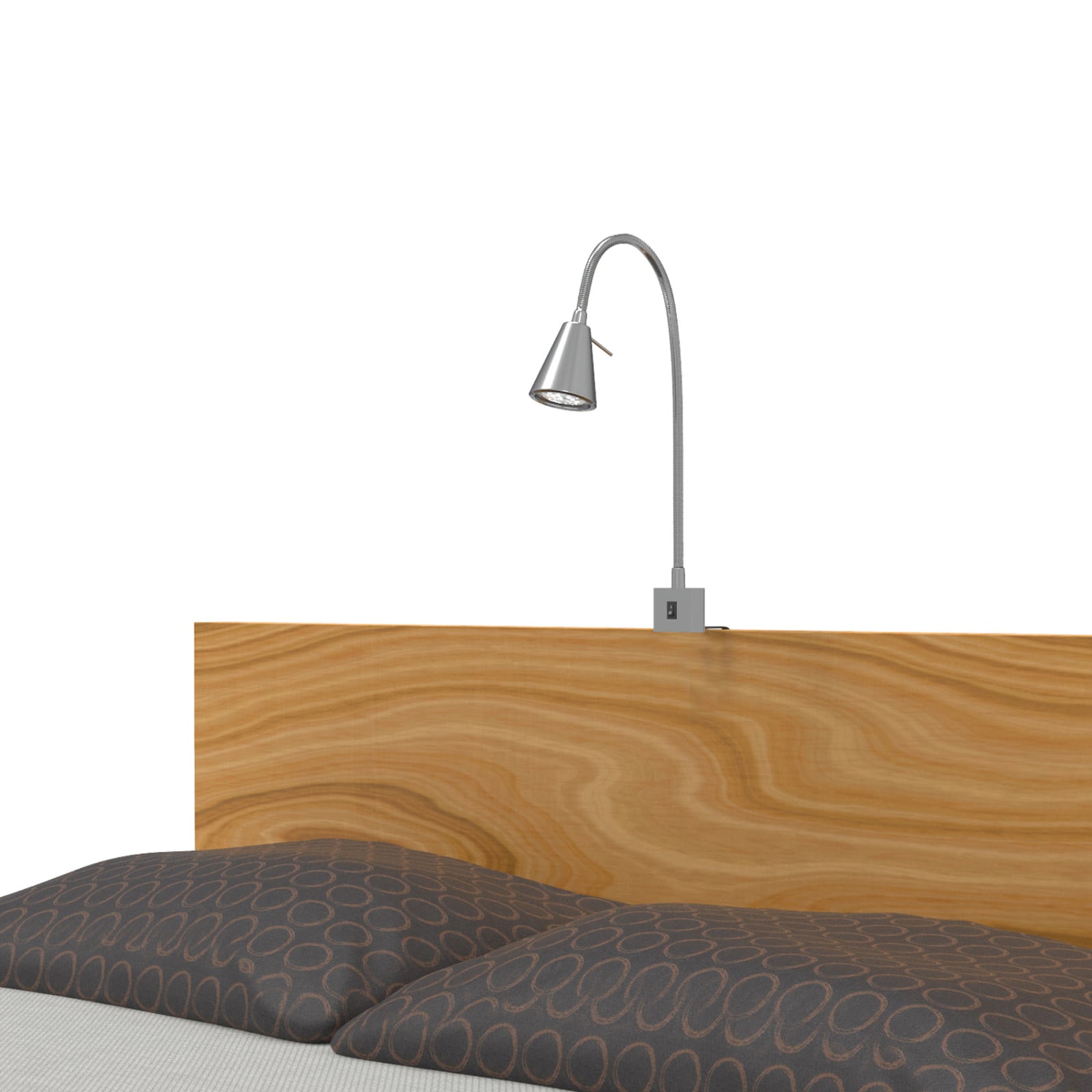 LED vegglampe Tuso med fleksarm matt nikkel bakside