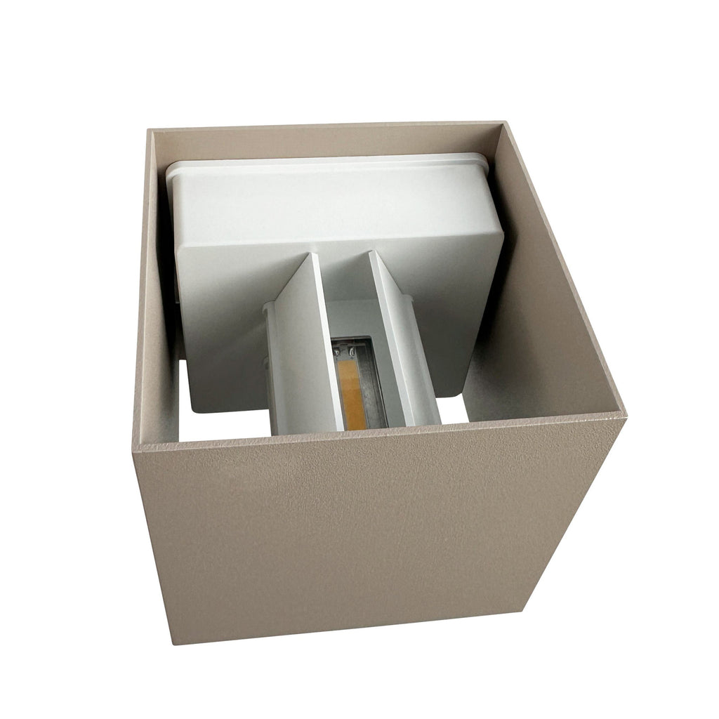 LED vegglampe Venus opp og ned beige aluminium montert