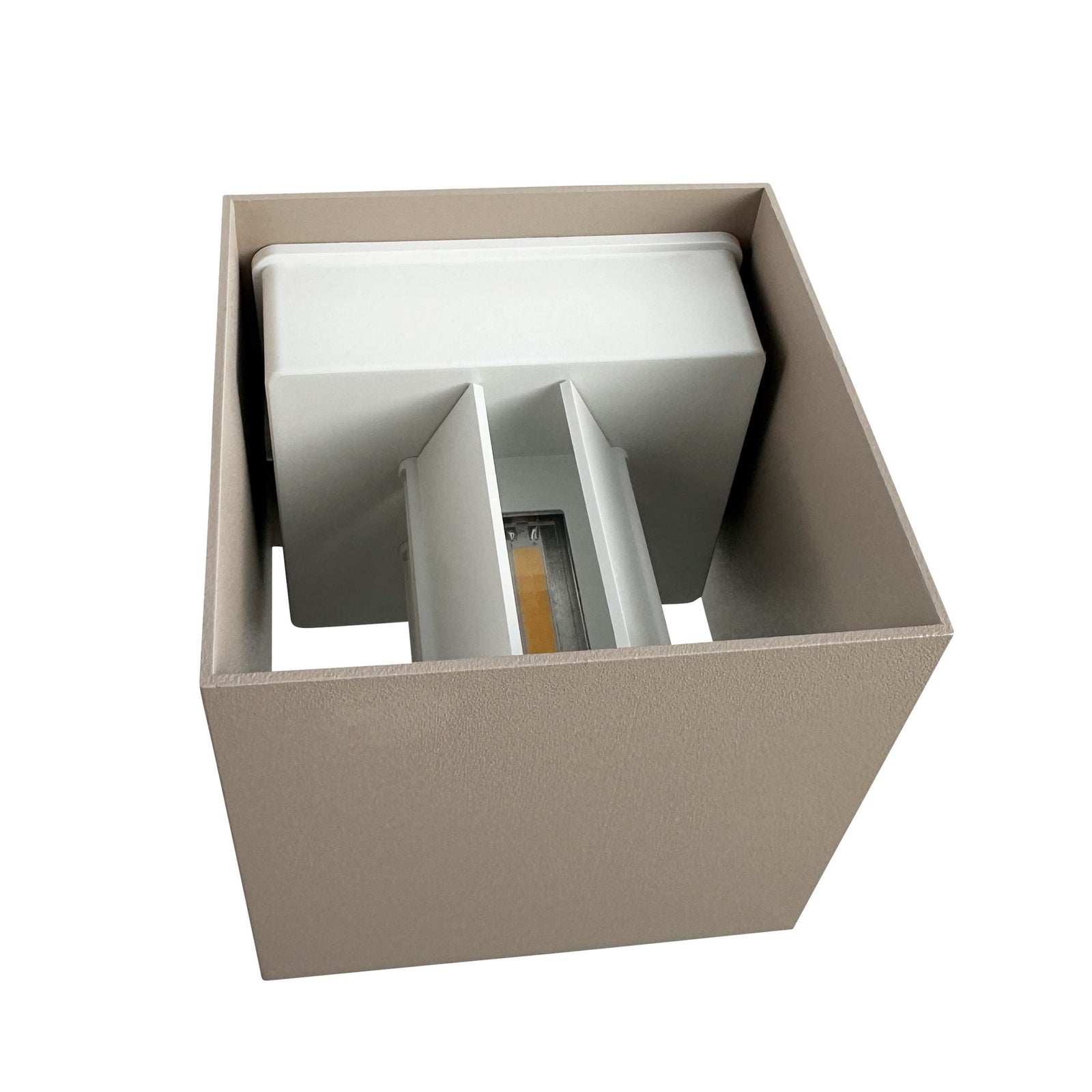 LED vegglampe Venus opp og ned beige aluminium montert