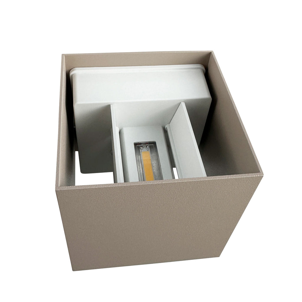 LED vegglampe Venus opp og ned beige aluminium sidemontasje