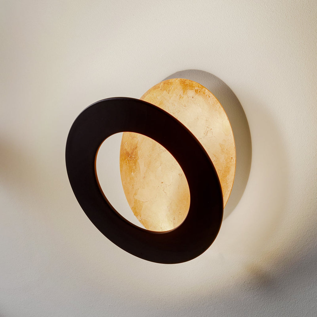 LED vegglampe Vera dimbar kobber/svart Ø26 cm forfra