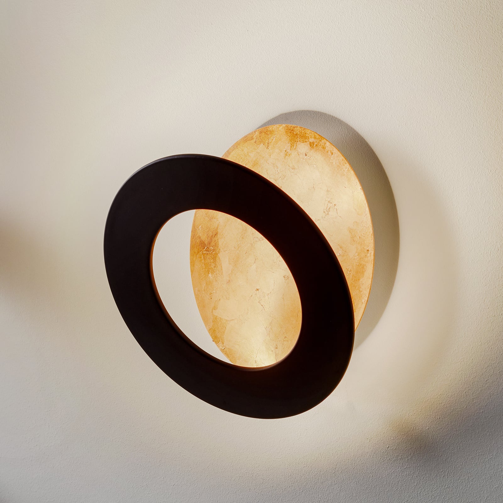 LED vegglampe Vera dimbar kobber/svart Ø26 cm forfra