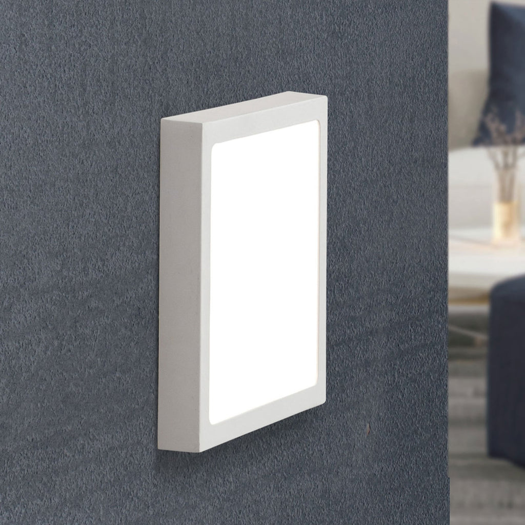 LED vegglampe Vika kvadratisk aluminium hvit detalj av diffuser