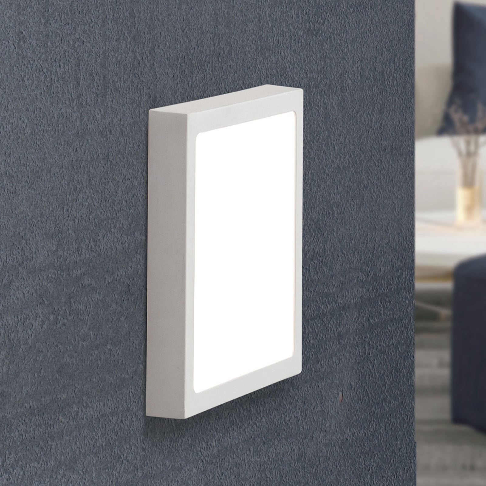 LED vegglampe Vika kvadratisk aluminium hvit detalj av diffuser