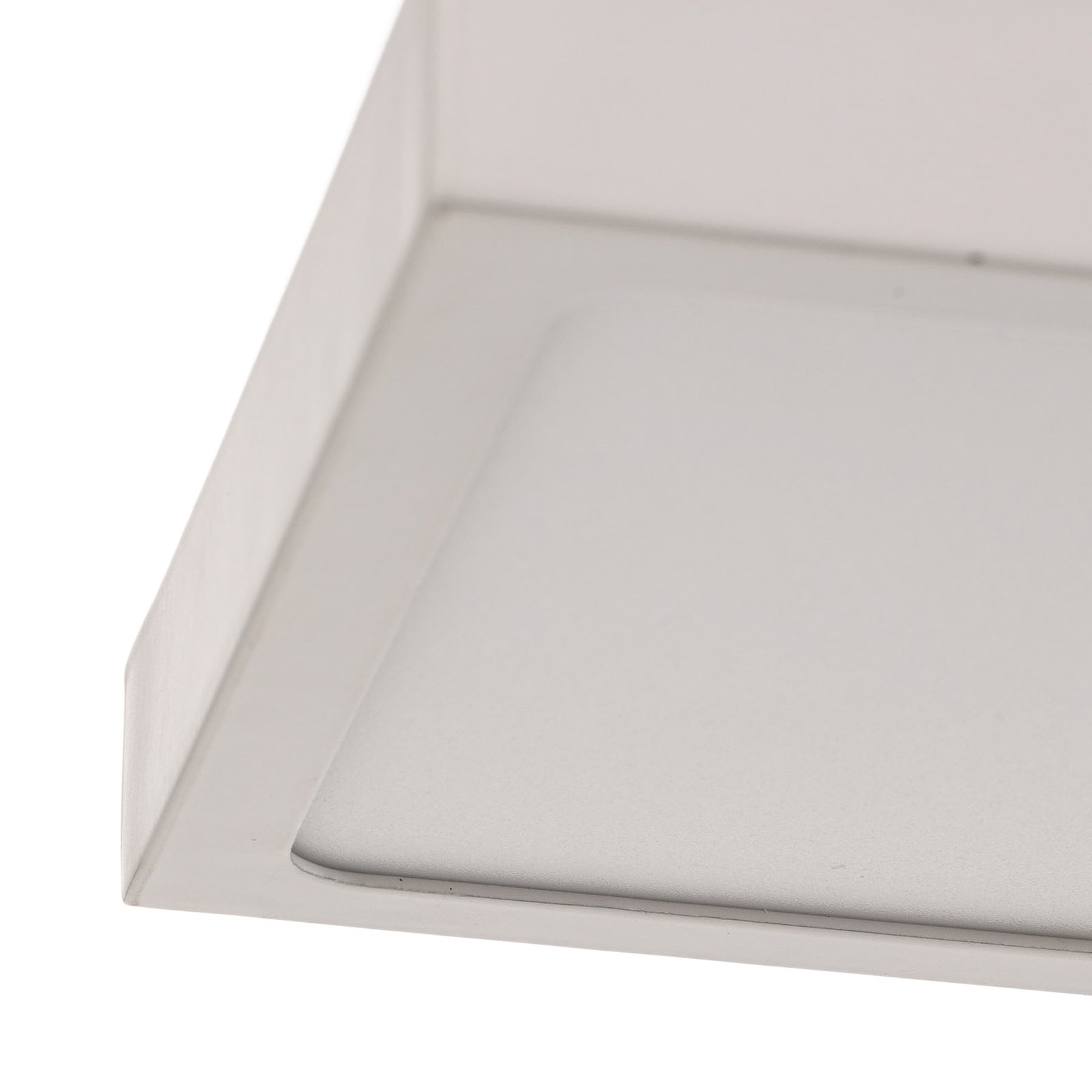 LED vegglampe Vika kvadratisk aluminium hvit med lys på