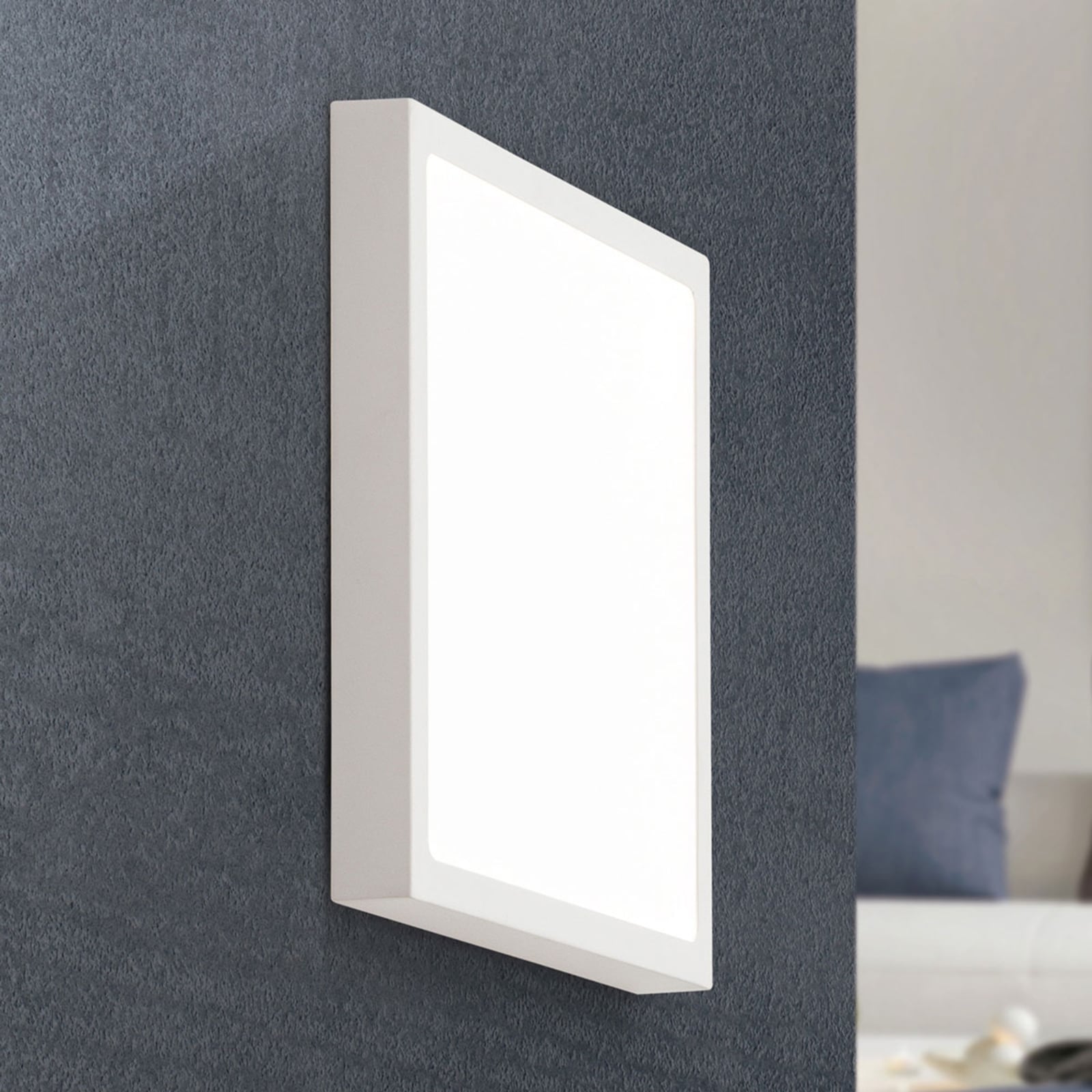 LED vegglampe Vika kvadratisk hvit aluminium 23x23 cm detalj av materiale