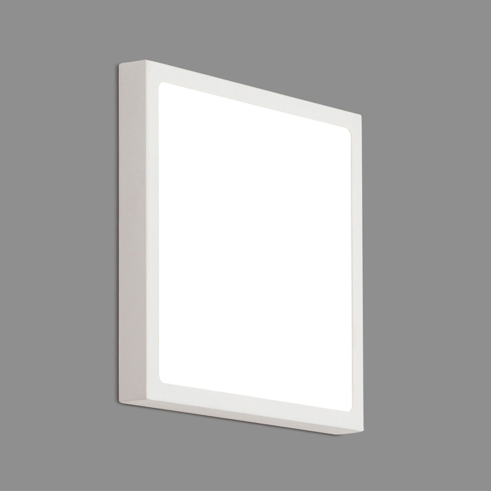 LED vegglampe Vika kvadratisk hvit aluminium 23x23 cm montert på vegg