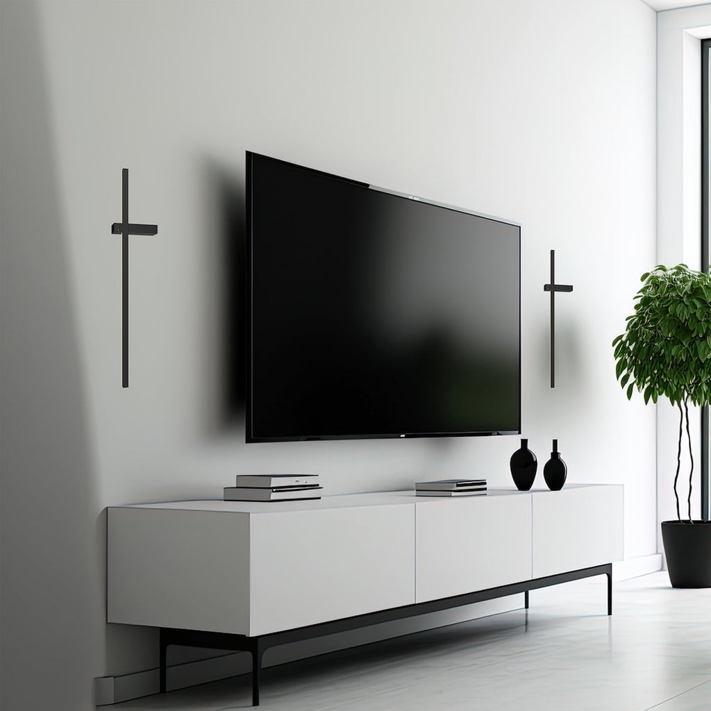 LED vegglampe Vision metall svart 60 cm varmhvit 8W bakside