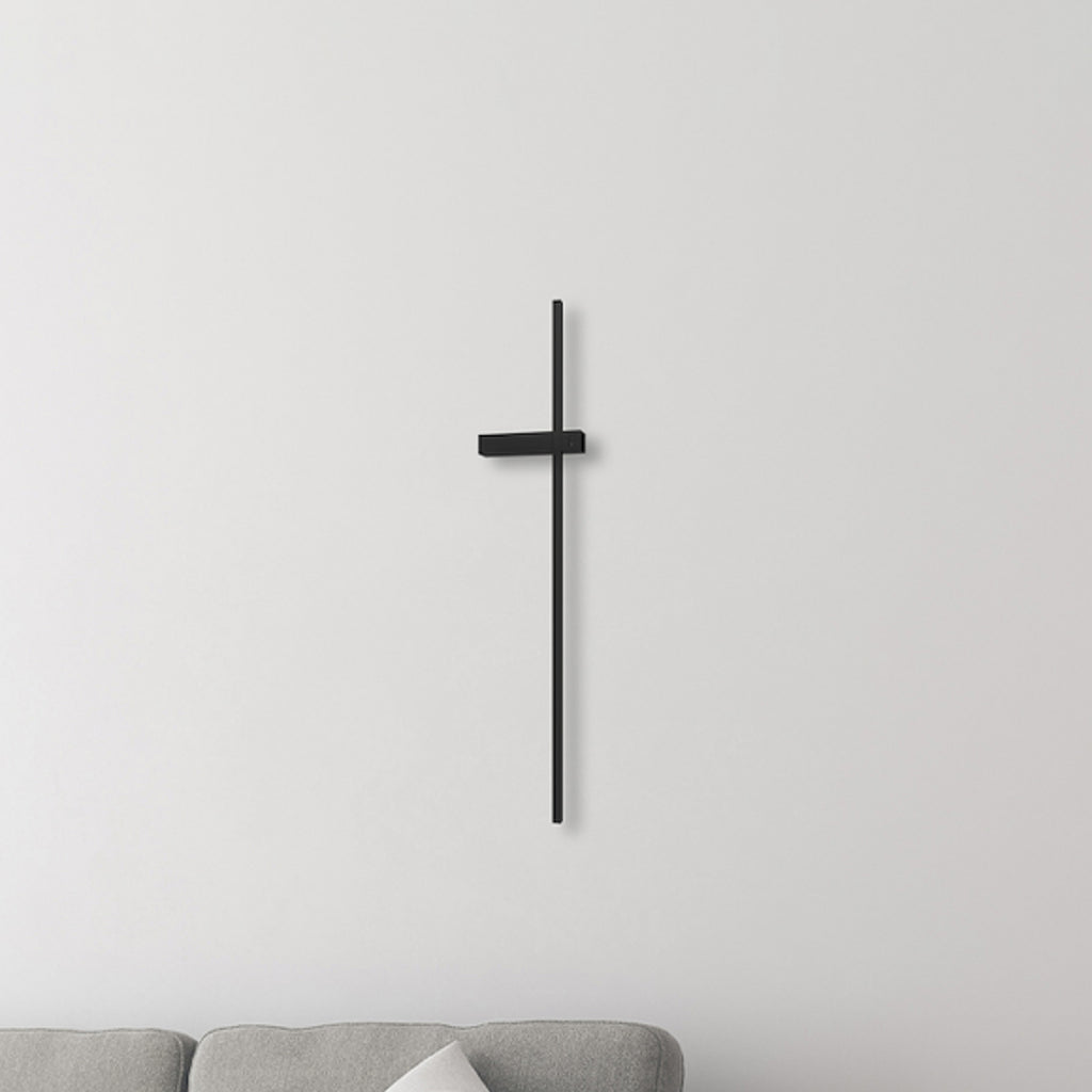 LED vegglampe Vision metall svart 90 cm varmhvit 12W forfra