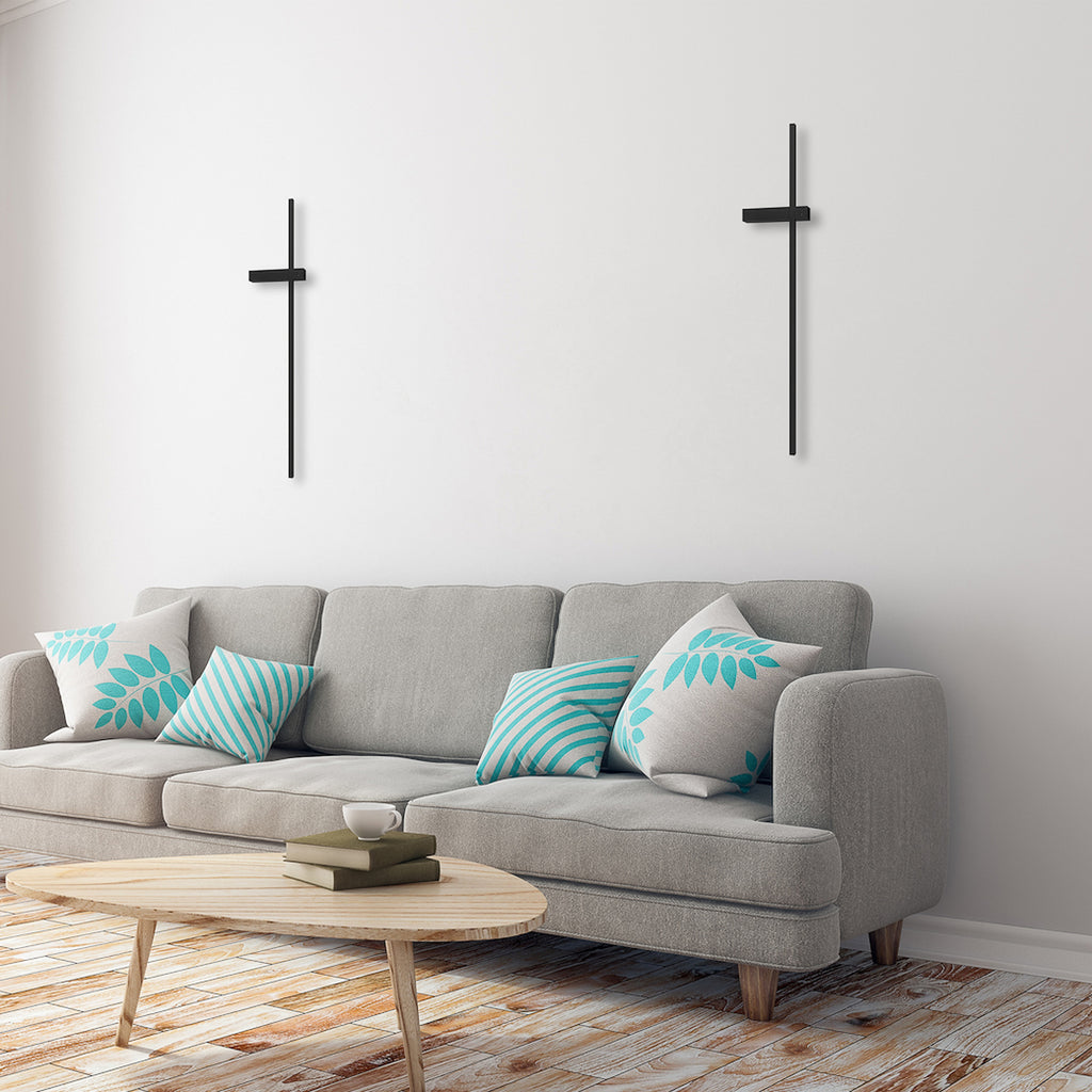 LED vegglampe Vision metall svart 90 cm varmhvit 12W bakside