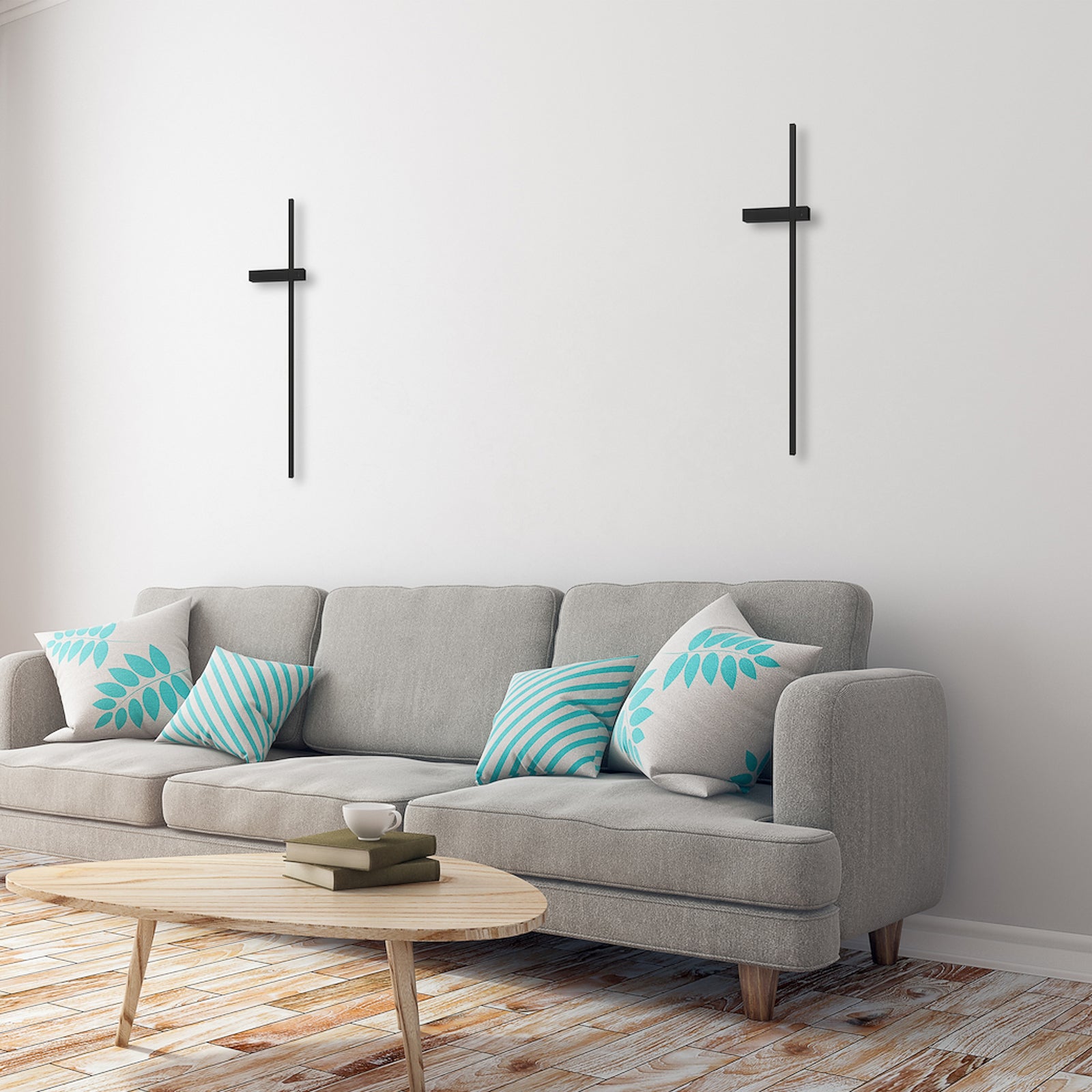 LED vegglampe Vision metall svart 90 cm varmhvit 12W bakside