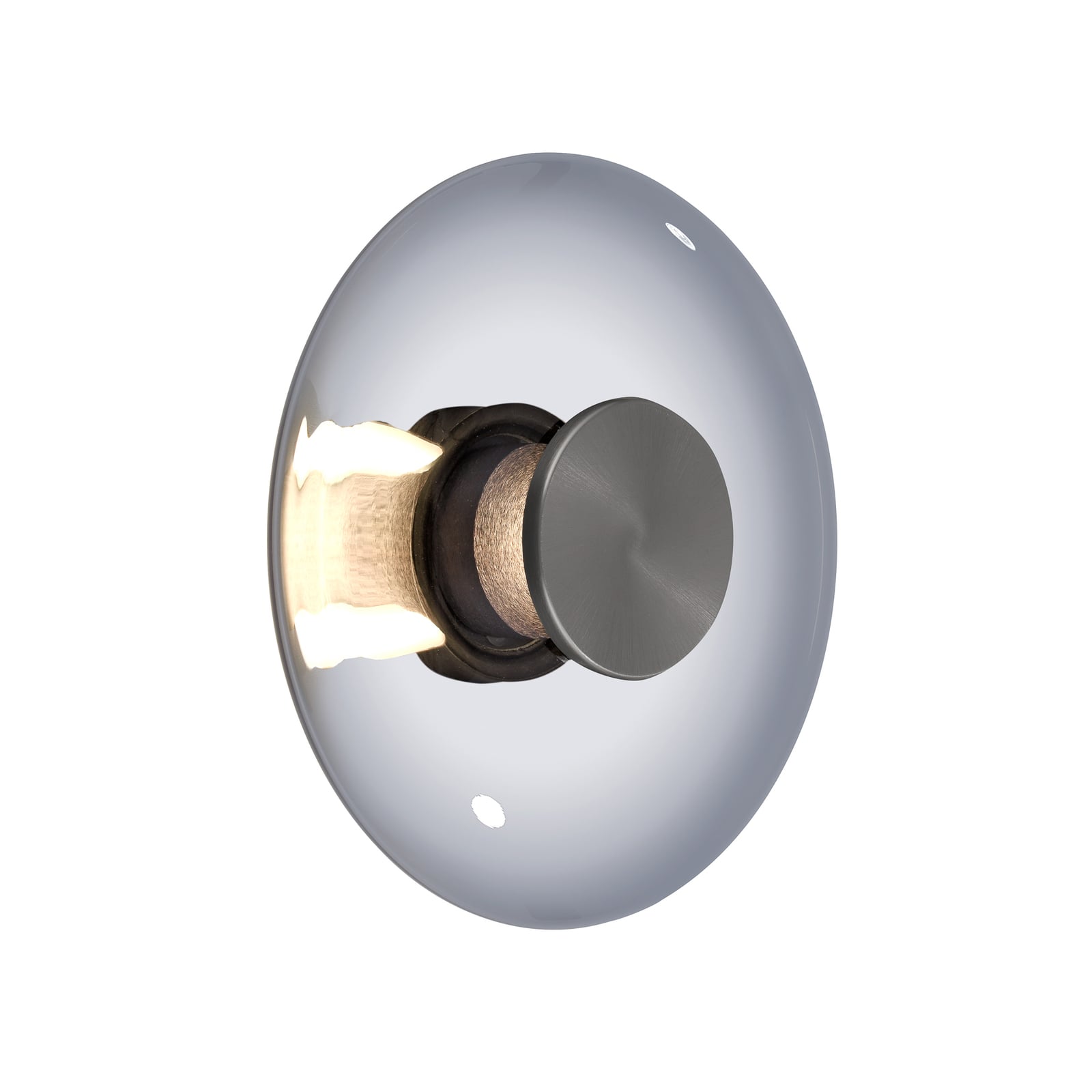 LED vegglampe Vitrum dimbar grå glass/aluminium forfra
