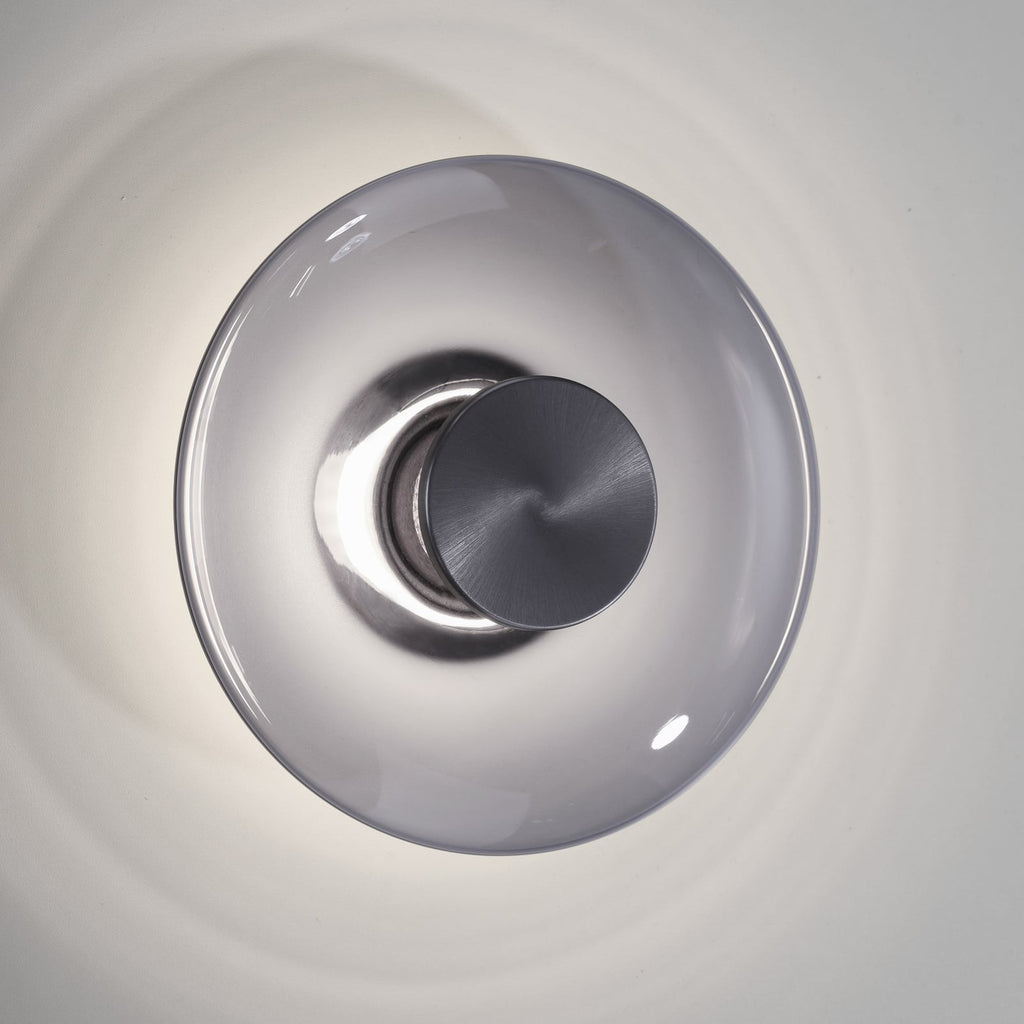 LED vegglampe Vitrum dimbar grå glass/aluminium lysdetalj