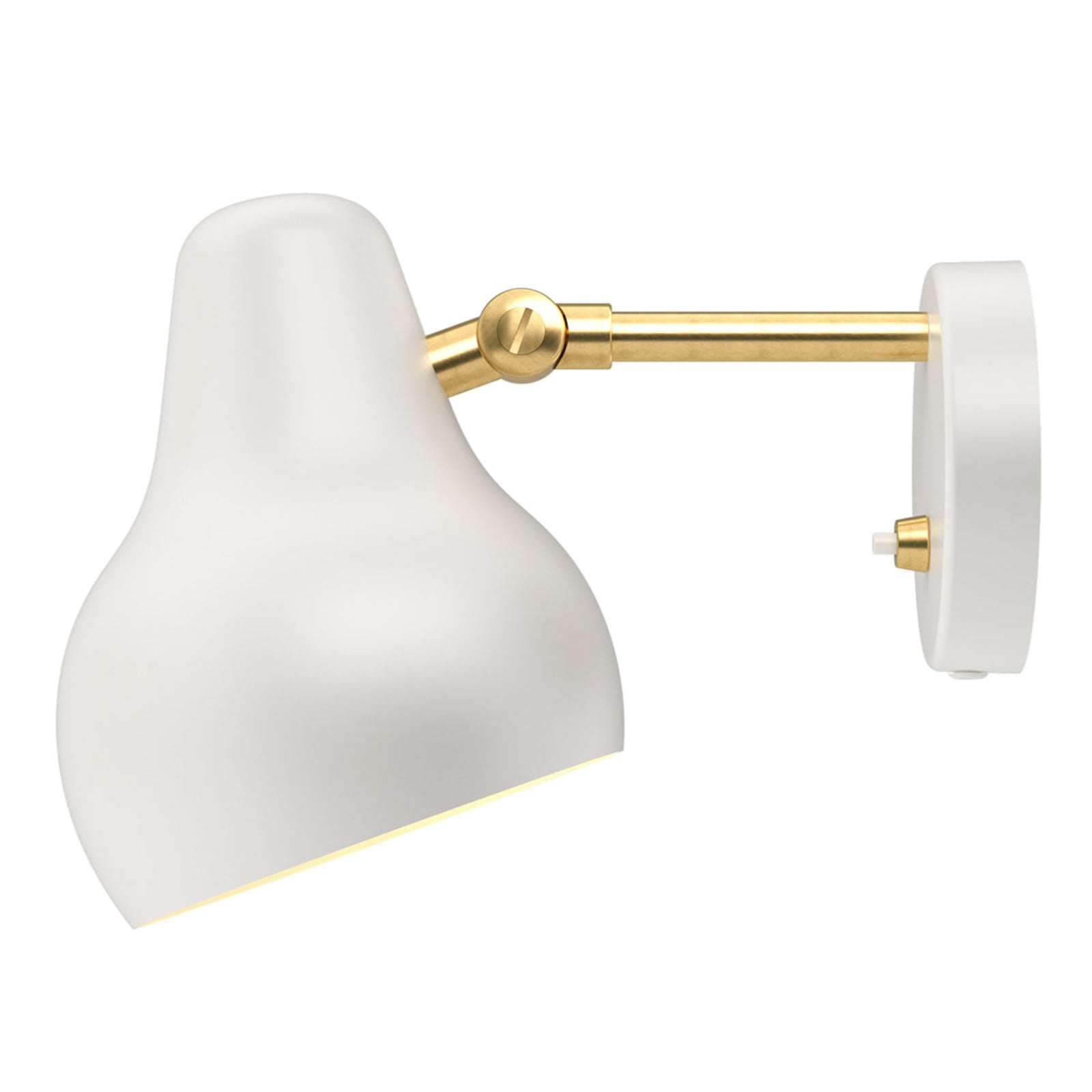 Detalj av LED vegglampe VL38 dimbar hvit/messing 10W Louis Poulsen