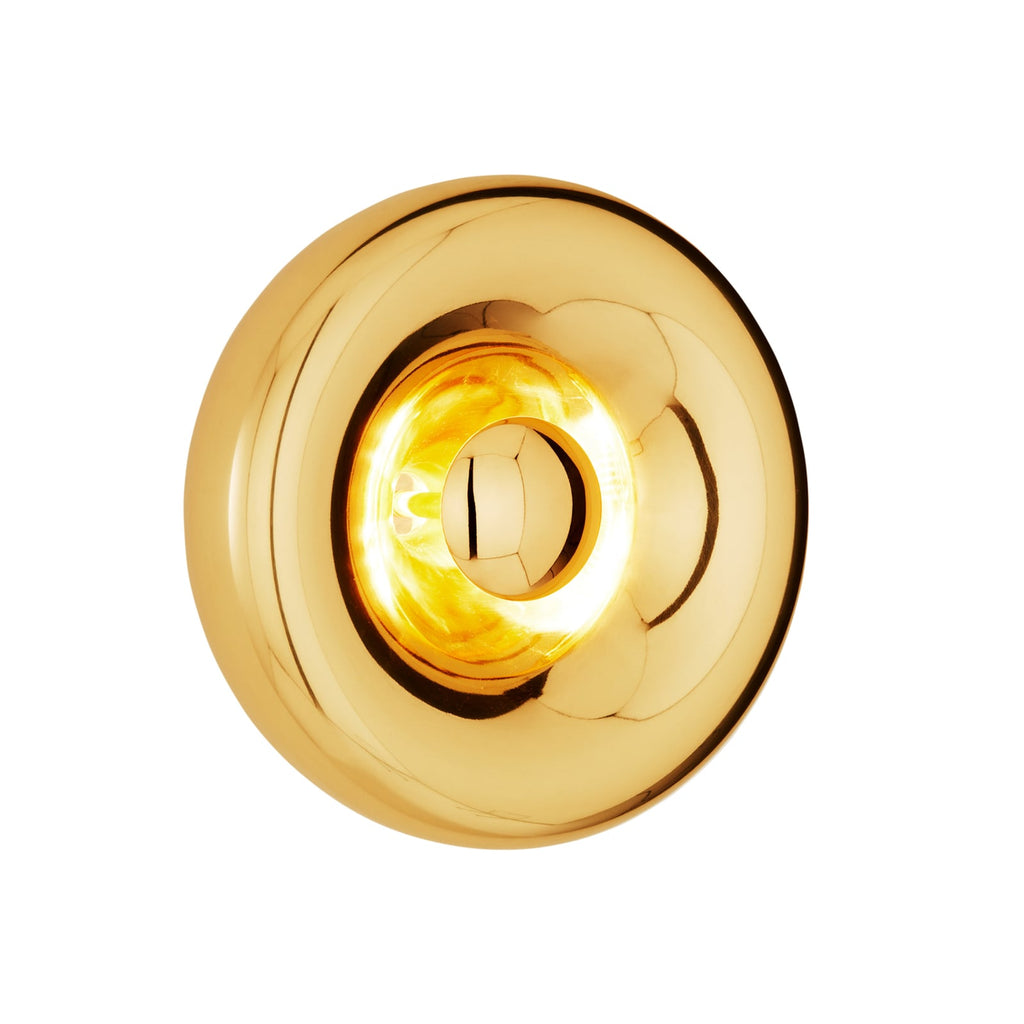 LED vegglampe Void Surface messing Ø30 cm dimbar front