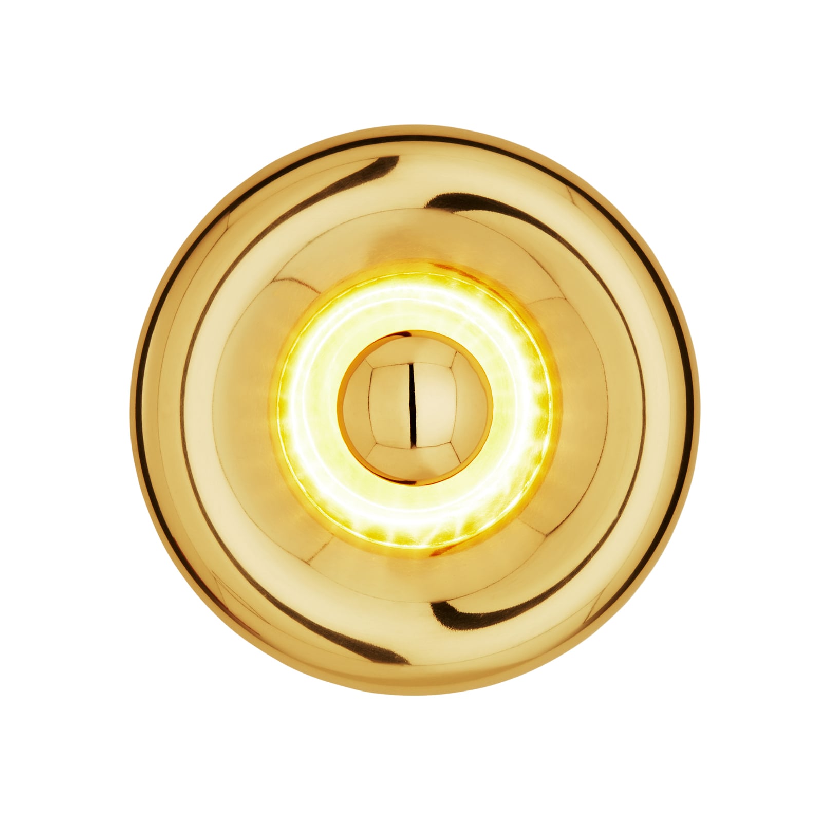 LED vegglampe Void Surface messing Ø30 cm dimbar montert