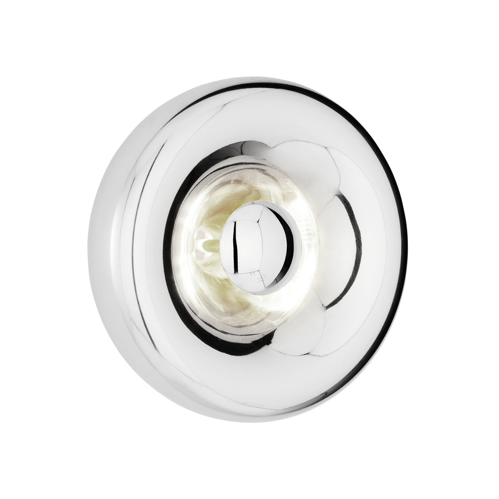 LED-vegglampe Void Surface rustfritt stål Ø30 cm dimbar forfra