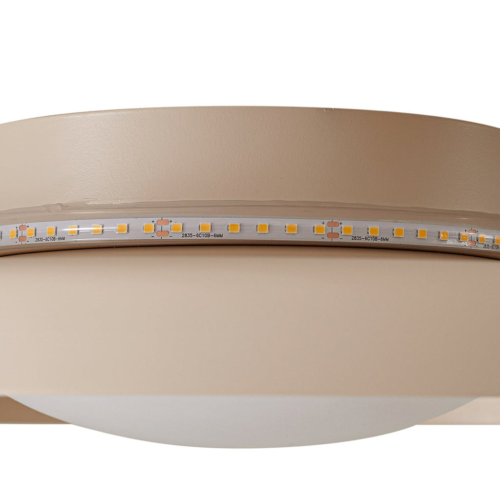LED vegglampe Waves beige metall detaljbilde av metallstruktur