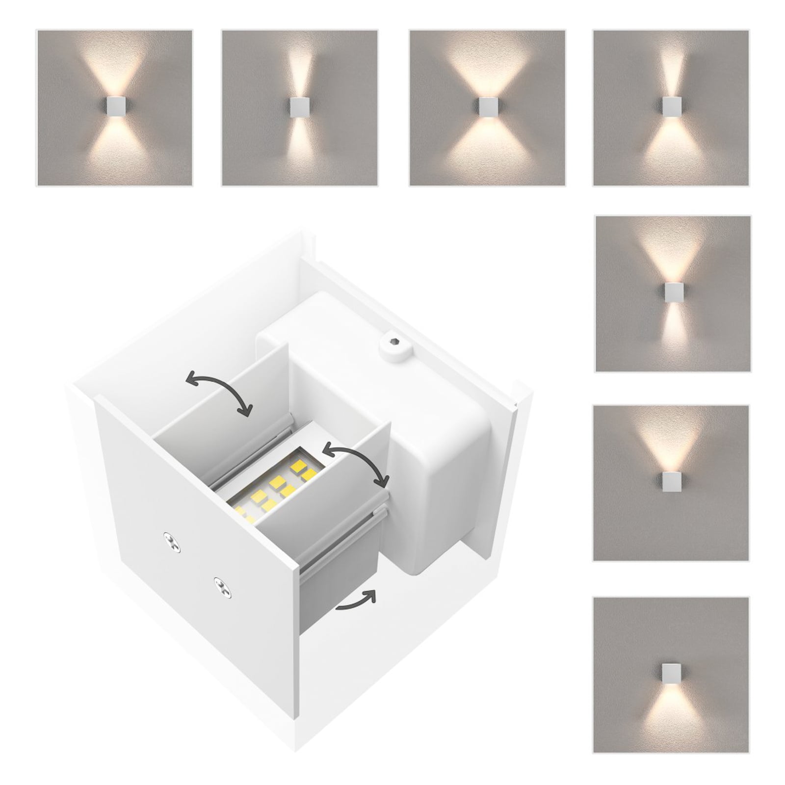LED vegglampe WiFi opp og ned dimbar CCT hvit - Hama detalj