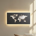 LED vegglampe World verdenskart antrasitt/sølv forfra