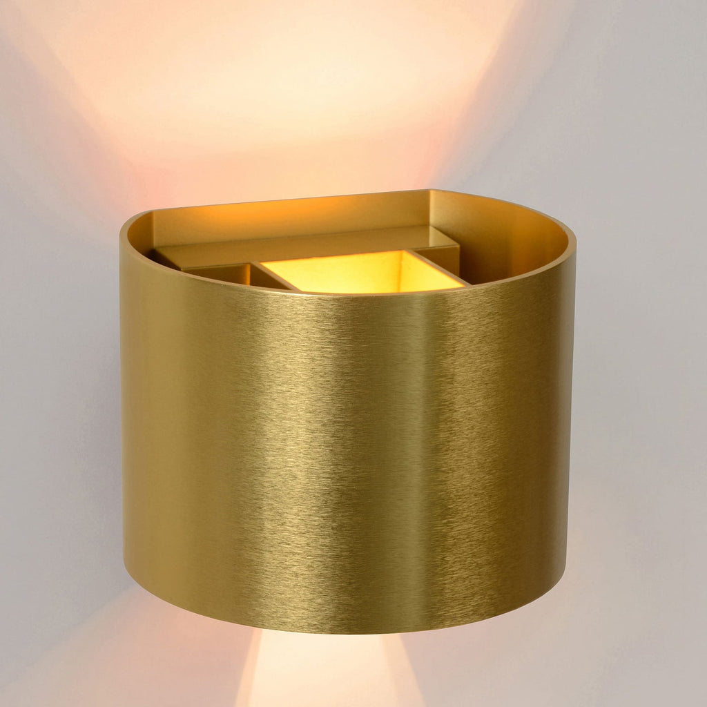 LED vegglampe Xio rund matt gull dimbar G9 - detalj
