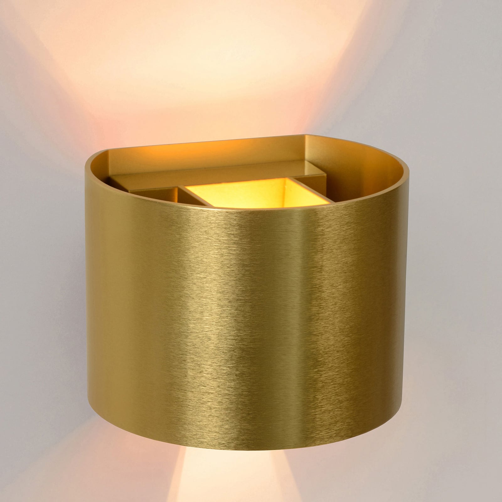 LED vegglampe Xio rund matt gull dimbar G9 - detalj