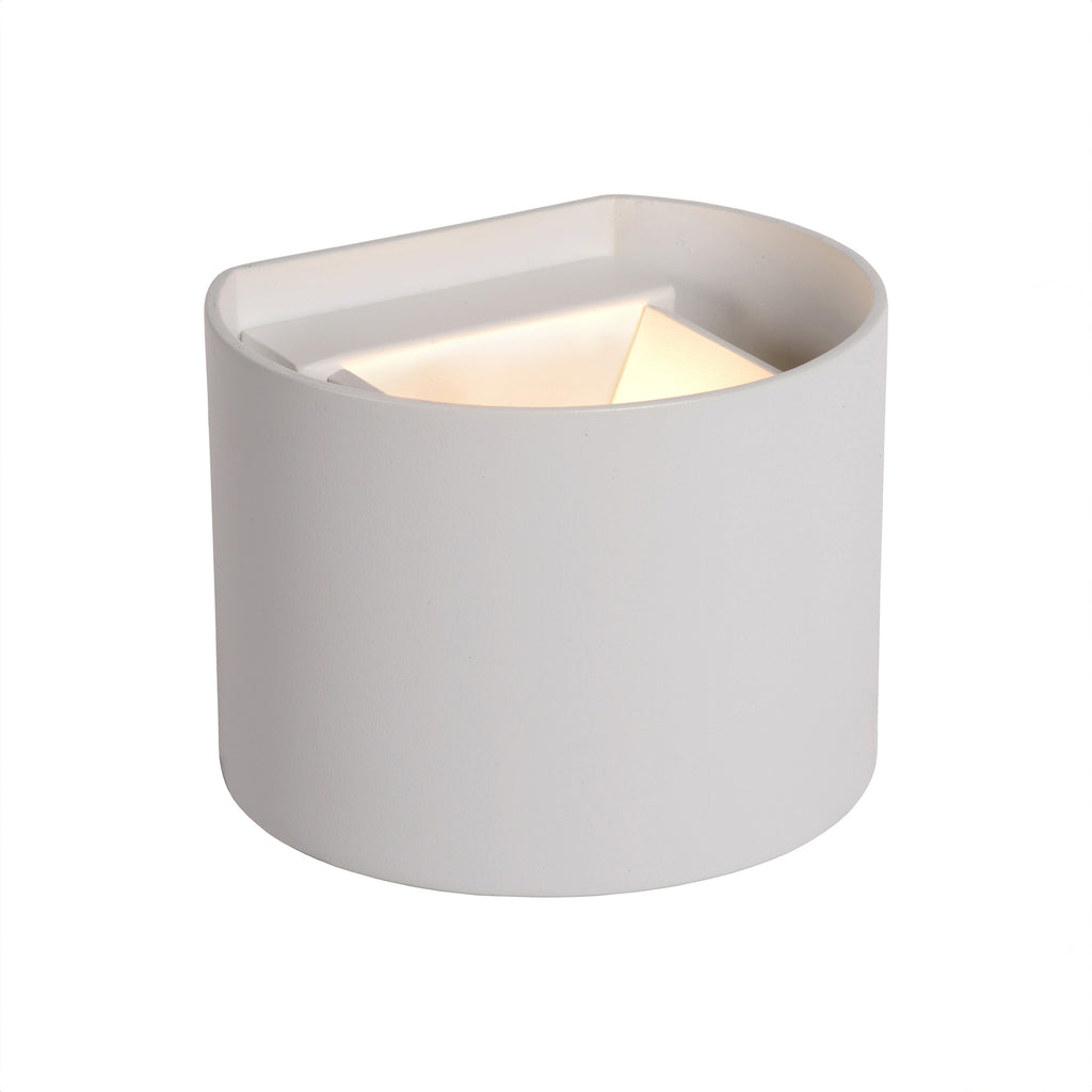 LED vegglampe Xio sylinder dimbar hvit 13 cm detalj