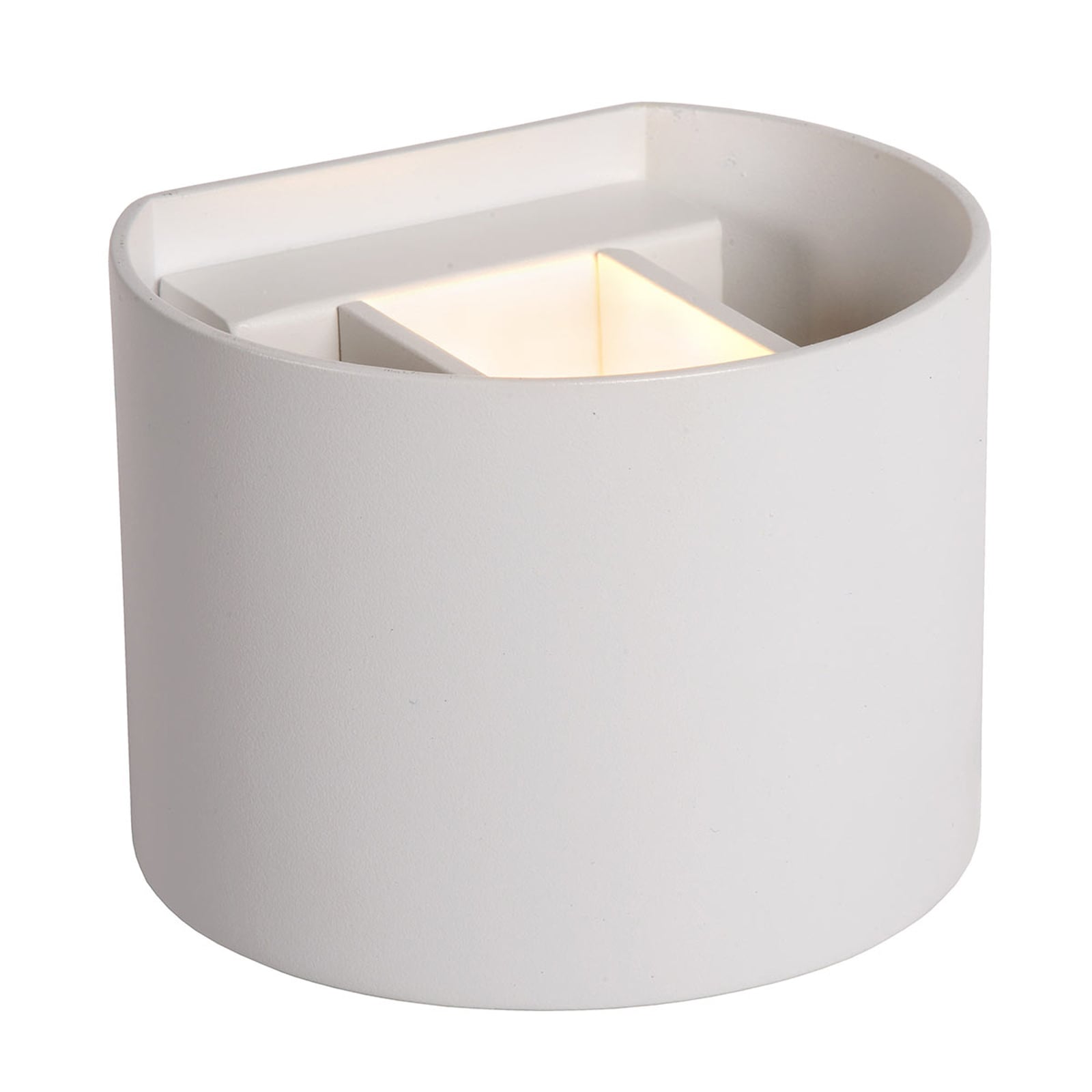 LED vegglampe Xio sylinder dimbar hvit 13 cm montert i rom