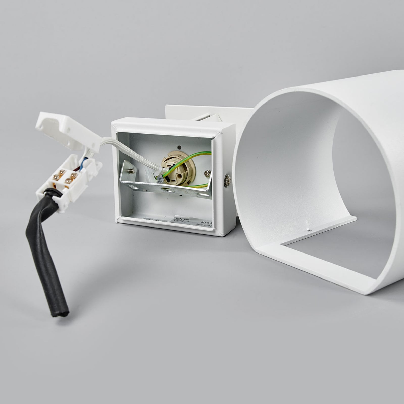 LED vegglampe Xio sylinder dimbar hvit 13 cm sideprofil